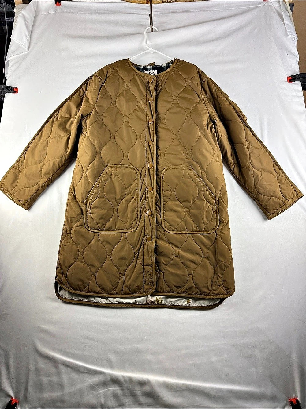 Woolrich x Target Quilted Long Coat & Floral Reversible Vest Set Small NWOT